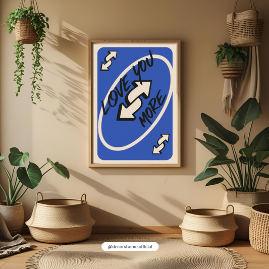 Love You More – Playful Arrow Card-Style Wall Poster
