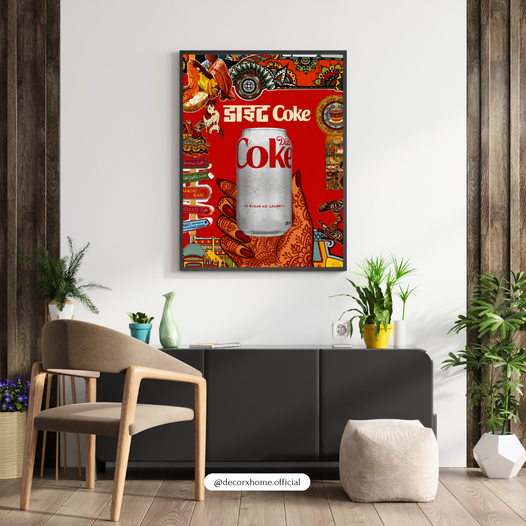 Retro Indian Pop Culture & Cola Vintage Wall Art