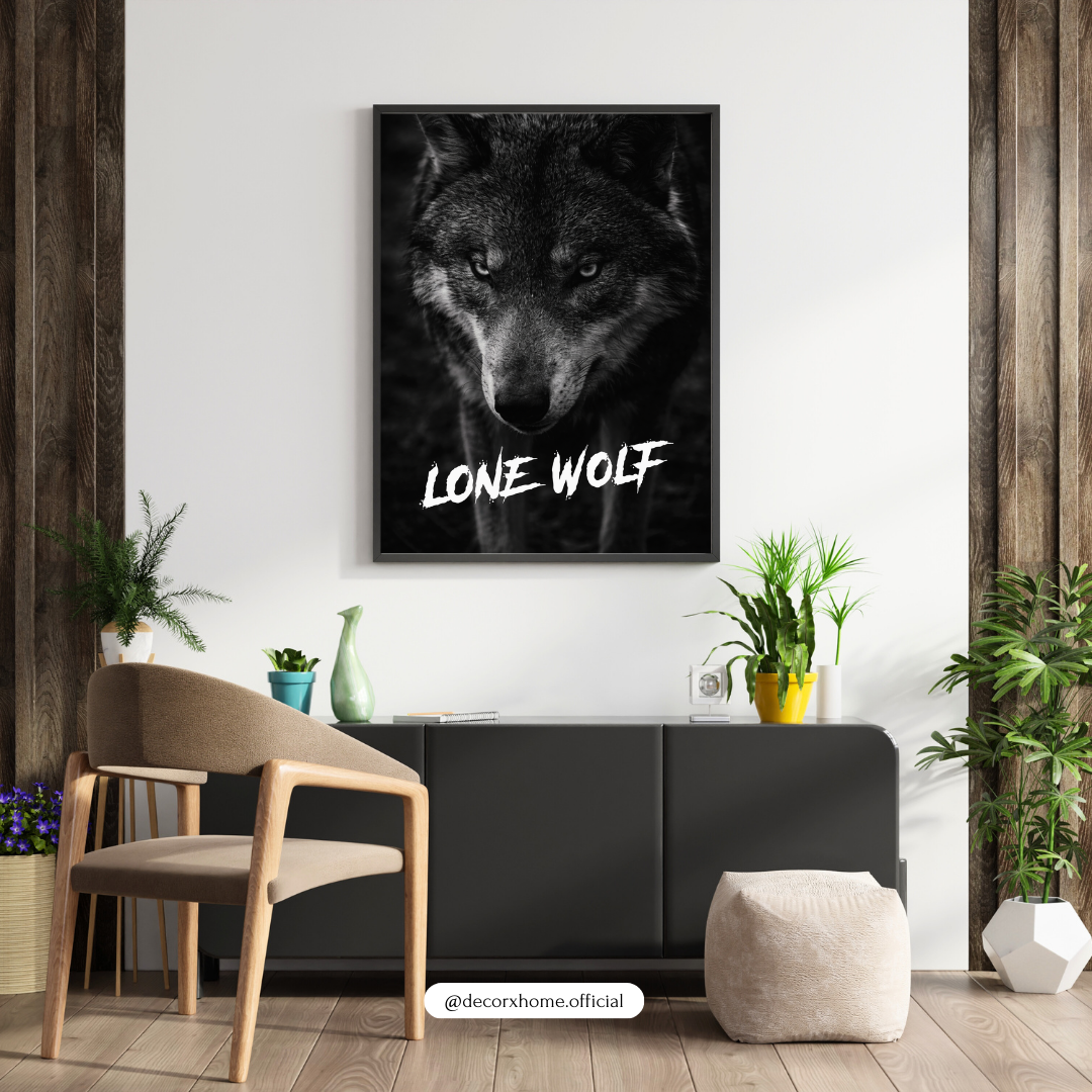 Lone Wolf Motivational Poster | Dark Aesthetic Wolf Wall Art | Decorxhome