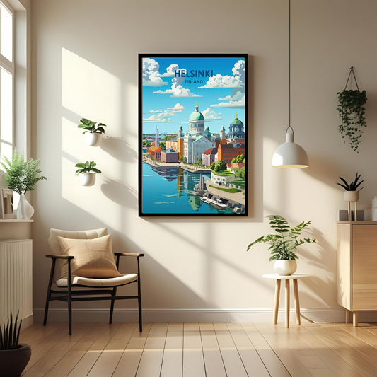 Helsinki Travel Wall Art Print – Framed Poster for Modern Home & Office Decor