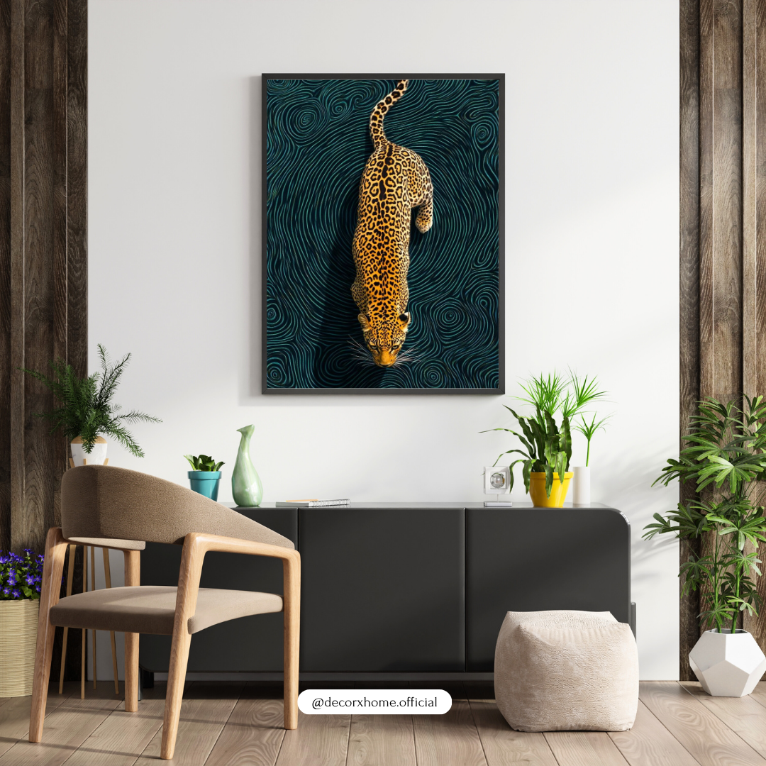 Majestic Leopard Wall Art | Bold Wildlife Abstract Poster | Luxury Statement Decor by Decorxhome
