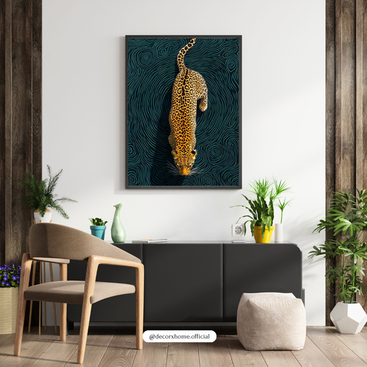 Majestic Leopard Wall Art | Bold Wildlife Abstract Poster | Luxury Statement Decor by Decorxhome
