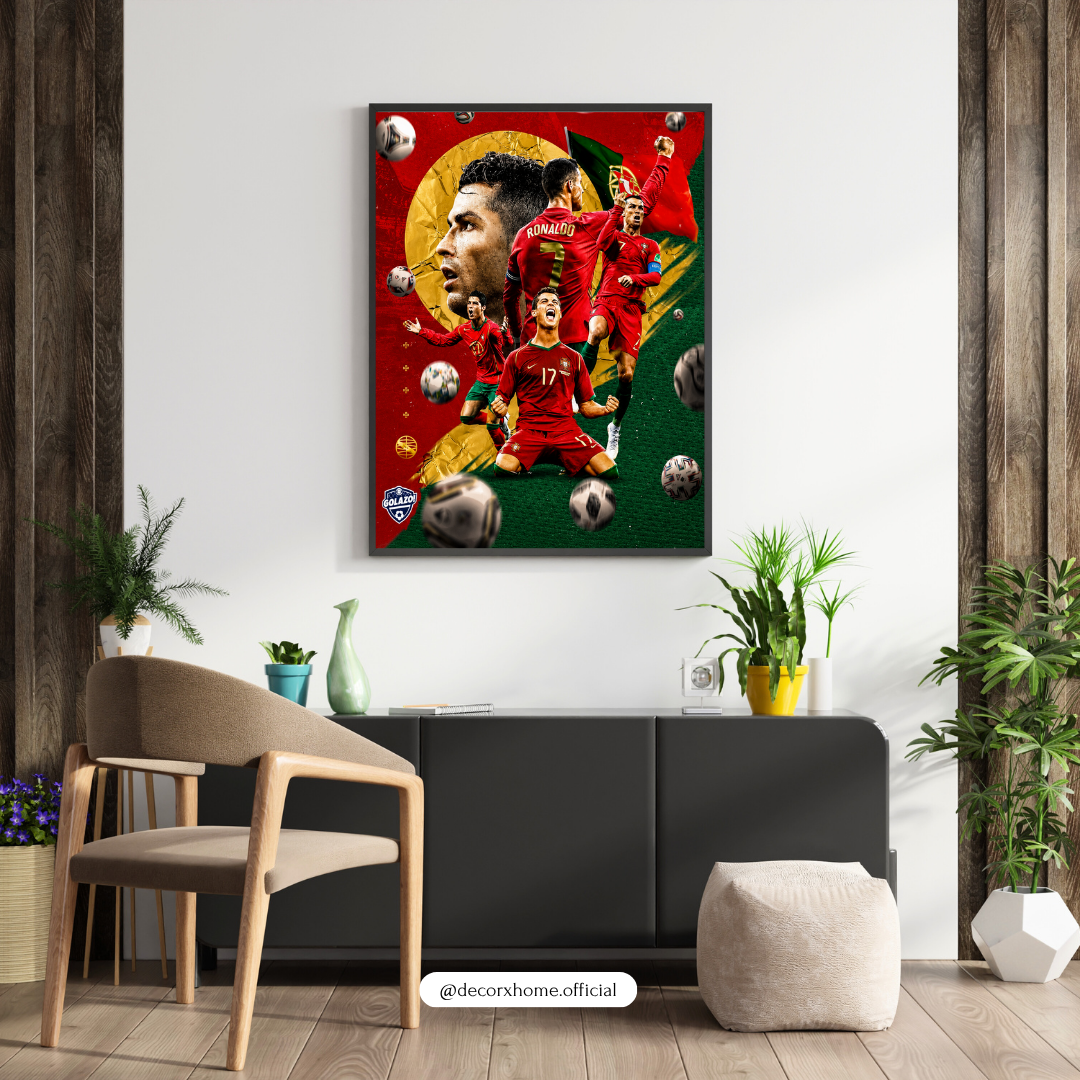 Cristiano Ronaldo Football Wall Art – CR7 Portugal Soccer Poster