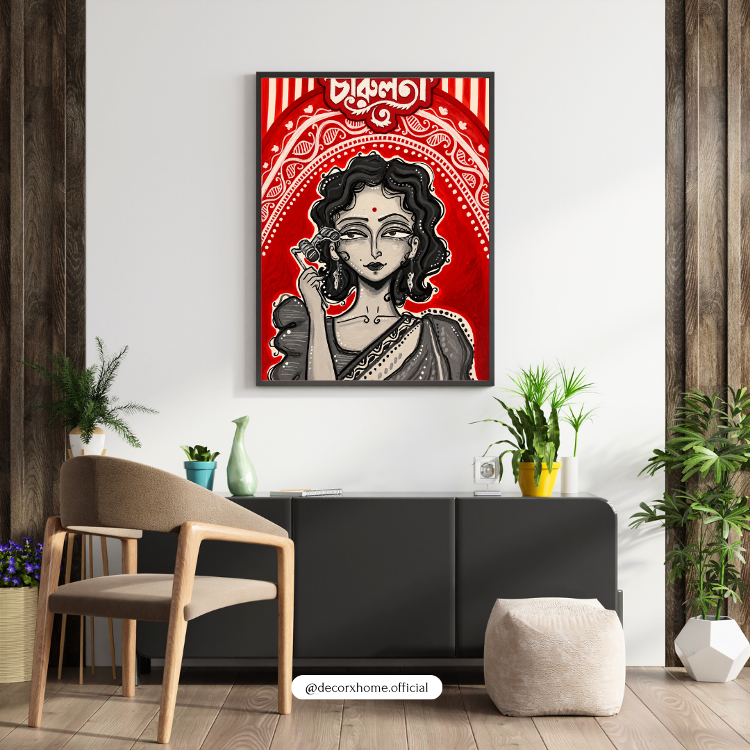 Bengali Traditional Woman Art Poster – Elegant Bengali Folk Style Wall Decor