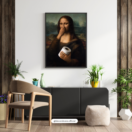 Funny Mona Lisa Toilet Paper Poster – Humorous Classic Art Parody | Decorxhome