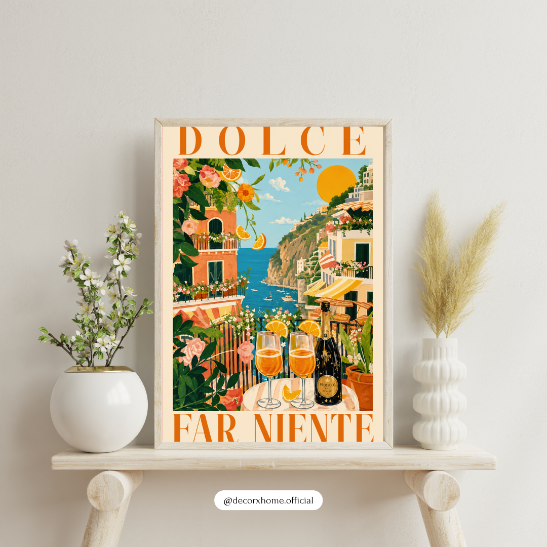 Dolce Far Niente Coastal Poster – Mediterranean Summer Wall Art