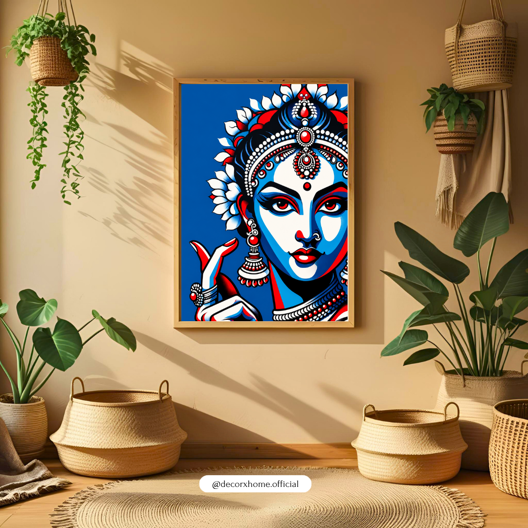 Divine Feminine Pop Art Poster | Contemporary Indian Goddess Wall Art | Bold Spiritual Decor by DecorxHome