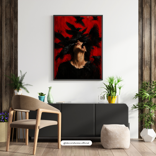 Crimson Ravens – Dark Gothic Surreal Wall Art Poster | DecorxHome