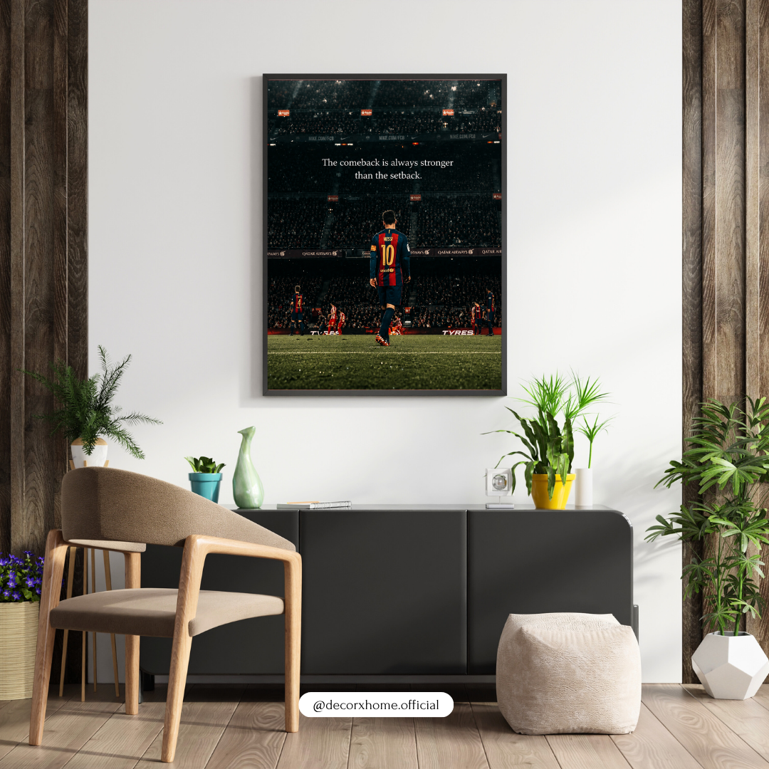 The Comeback Motivation Poster | Football Legend Inspirational Wall Art | Decorexhome