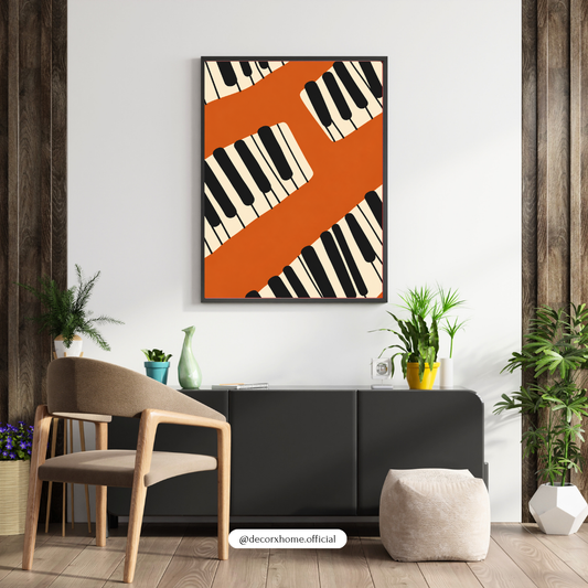 Abstract Piano Keys Music Wall Art Poster | Modern Music Lover Decor | Decorexhome
