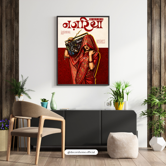 Nari Shakti Vintage Poster | Indian Woman Wall Art | Feminine Power Decor | Decorxhome