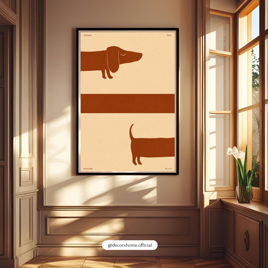 Decorxhome – Minimalist Sausage Dog Wall Art Poster