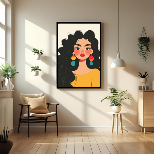 Bold Beauty – Framed Modern Woman Portrait Art Print