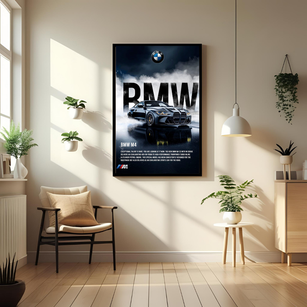 BMW M4 Modern Wall Art Print – For Car Enthusiasts & Speed Lovers