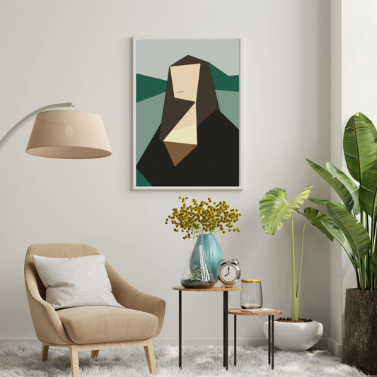 Abstract Mona – Modern Geometric Portrait Framed Poster | Decorxhome