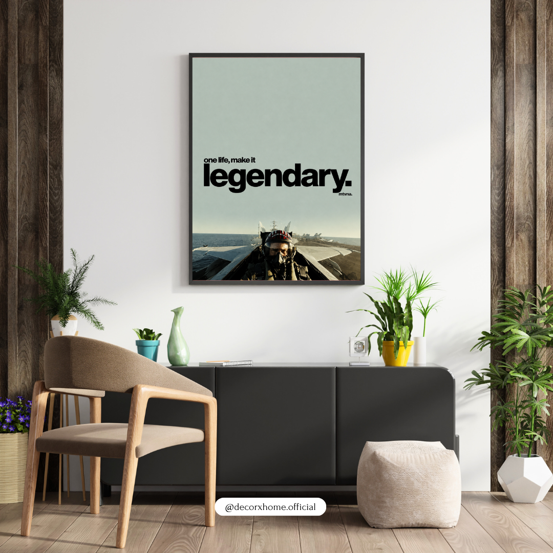 One Life Make It Legendary – Fighter Jet Motivational Poster | Decorexhome