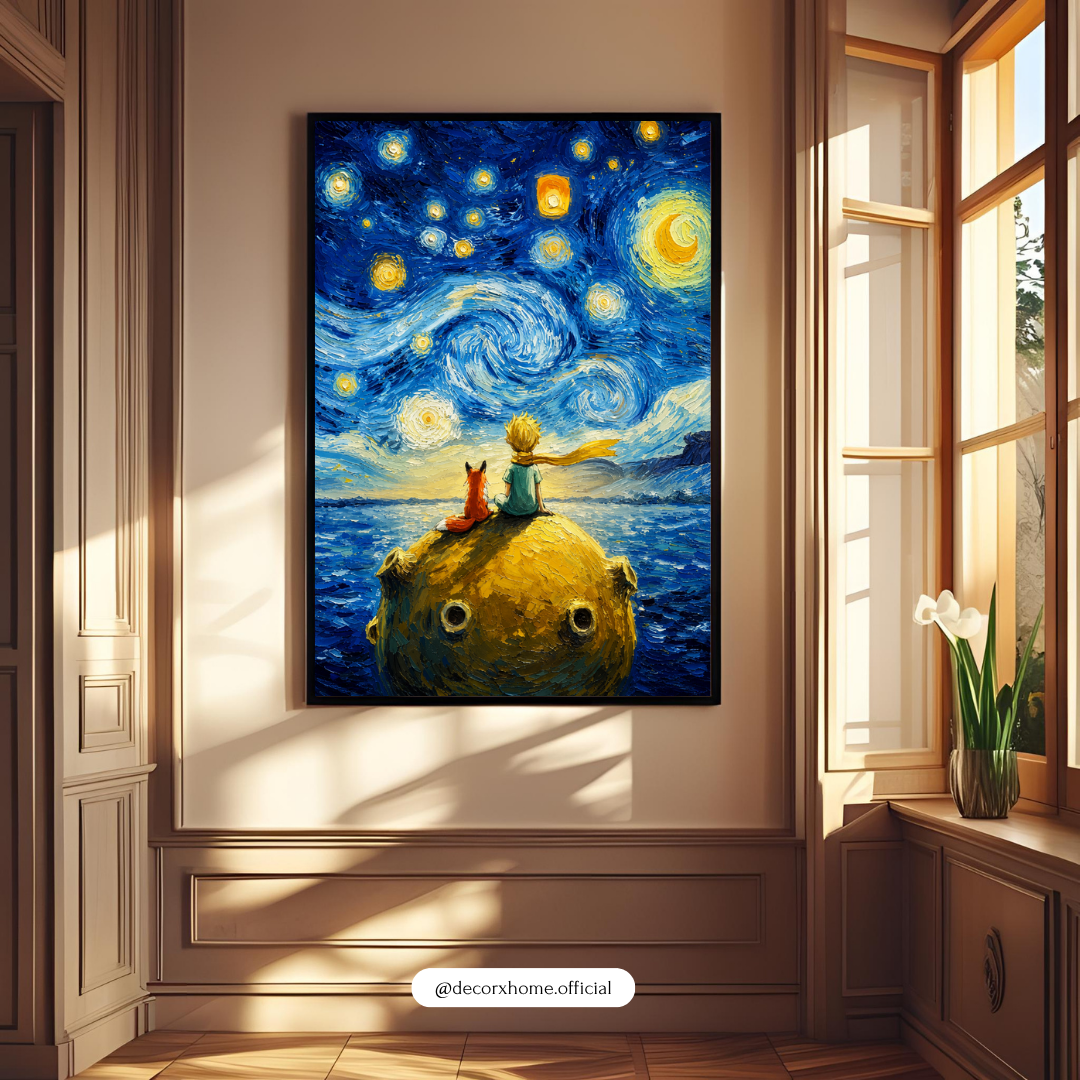 Decorexhome Starry Dream Voyage Wall Art Poster | Whimsical Night Sky Canvas Print | Fantasy Inspired Home Decor