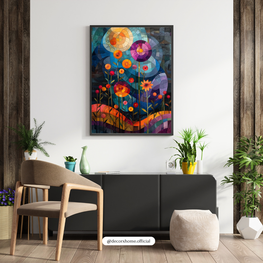 Abstract Floral Garden Wall Art Poster – Colorful Modern Botanical Illustration | Decorxhome