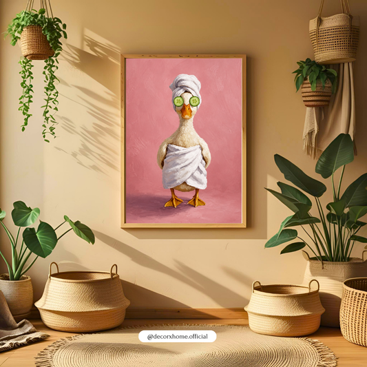 Spa Duck Wall Poster | Relax & Unwind Animal Art by DecorxHome