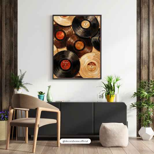 Vintage Vinyl Records Aesthetic Wall Art Poster | Retro Music Decor | Decorexhome