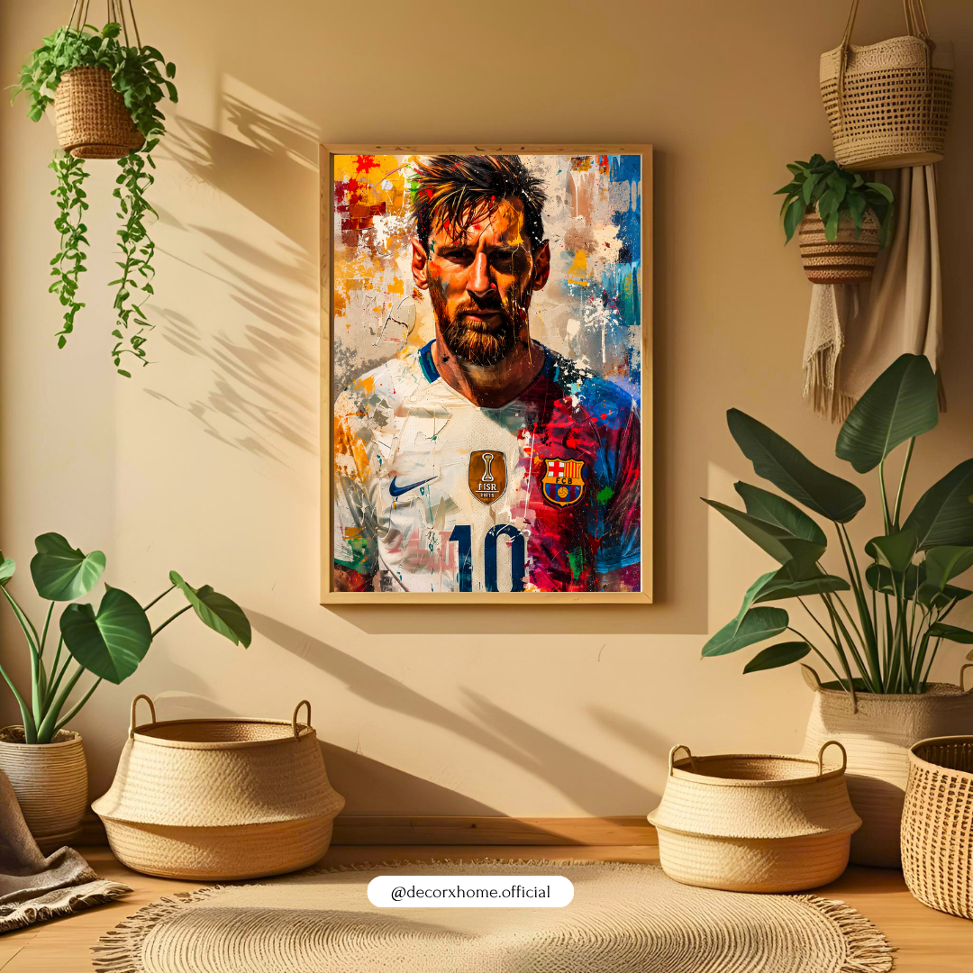 Abstract Football Legend Poster | Modern Sports Wall Art | Premium Athlete Portrait Print by DecorxHome