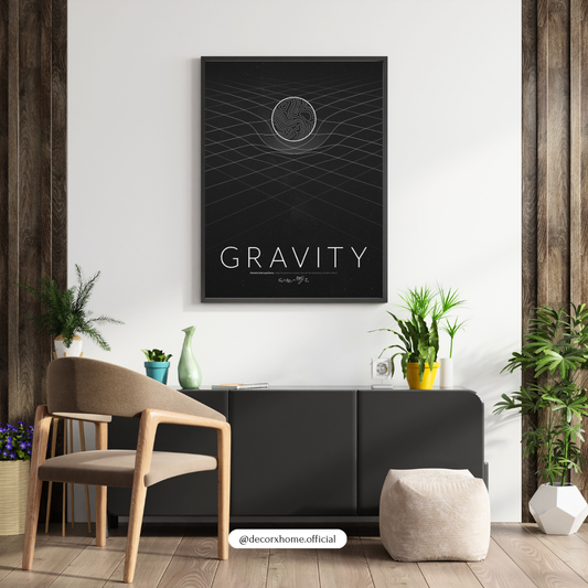Gravity Minimalist Science Wall Art Poster – Space & Physics Design | Decorxhome