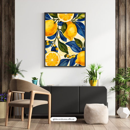 Mediterranean Lemon Grove – Vibrant Citrus Botanical Wall Art Poster | DecorxHome