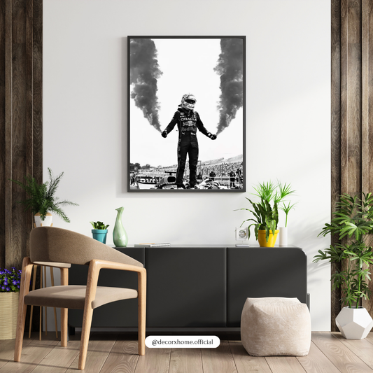 F1 Racing Victory Poster | Motorsport Driver Celebration Wall Art | Decorxhome