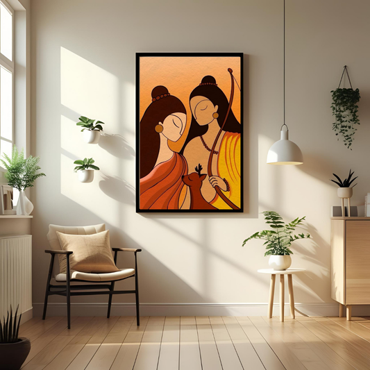 Sacred Love – Ram Sita Spiritual Wall Poster 🏹✨