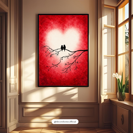 Decorxhome – Eternal Love Birds Heart Wall Art Poster