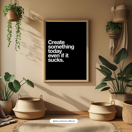 Create Something Today – Minimal Motivation Typography Wall Poster