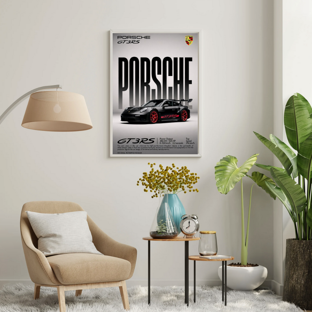Porsche GT3 RS Performance Wall Poster | Iconic Supercar Art Print by Decorxhome