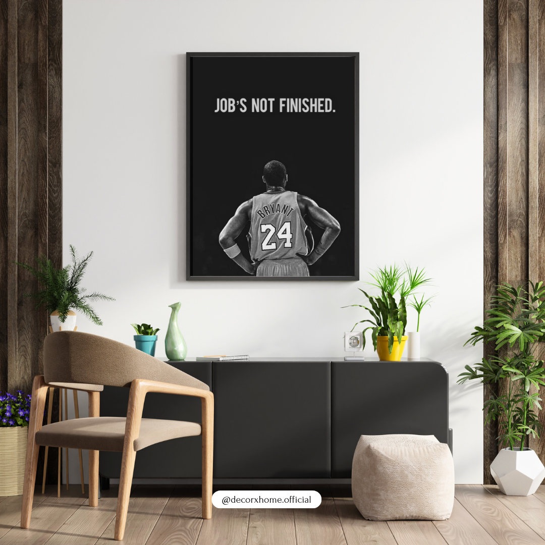 “Job’s Not Finished” Basketball Motivation Poster – Champion Mindset Wall Art | Decorxhome