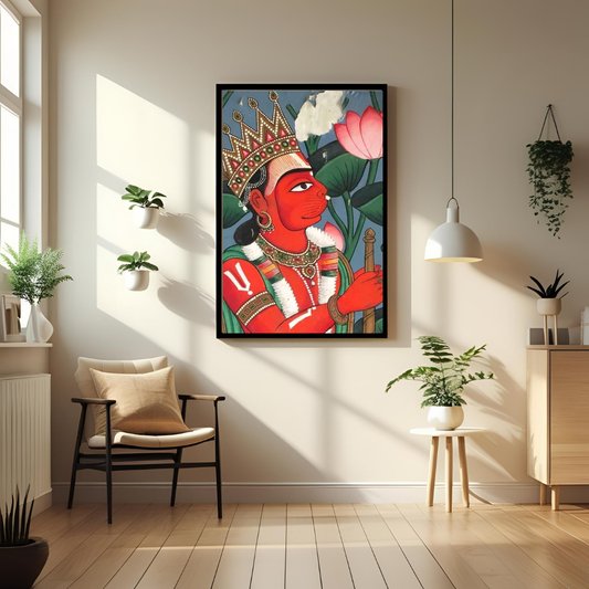 Divine Strength – Lord Hanuman Spiritual Wall Poster 🕉️🔥