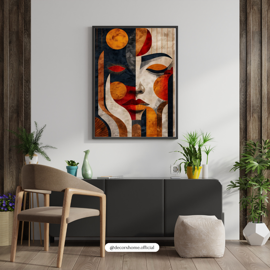 Abstract Woman Face Art Poster – Modern Aesthetic Boho Wall Decor