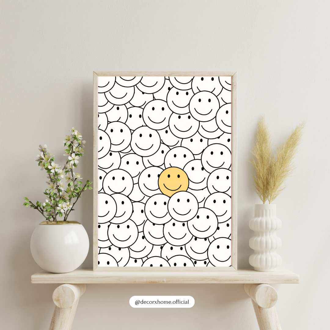 Stand Out Smiley Face Poster | Minimalist Positive Wall Art by DecorxHome