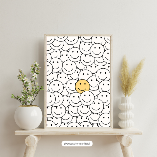 Stand Out Smiley Face Poster | Minimalist Positive Wall Art by DecorxHome
