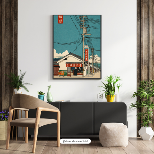 Japanese Street Art Poster | Vintage Japanese Cityscape Wall Art | DecorexHome