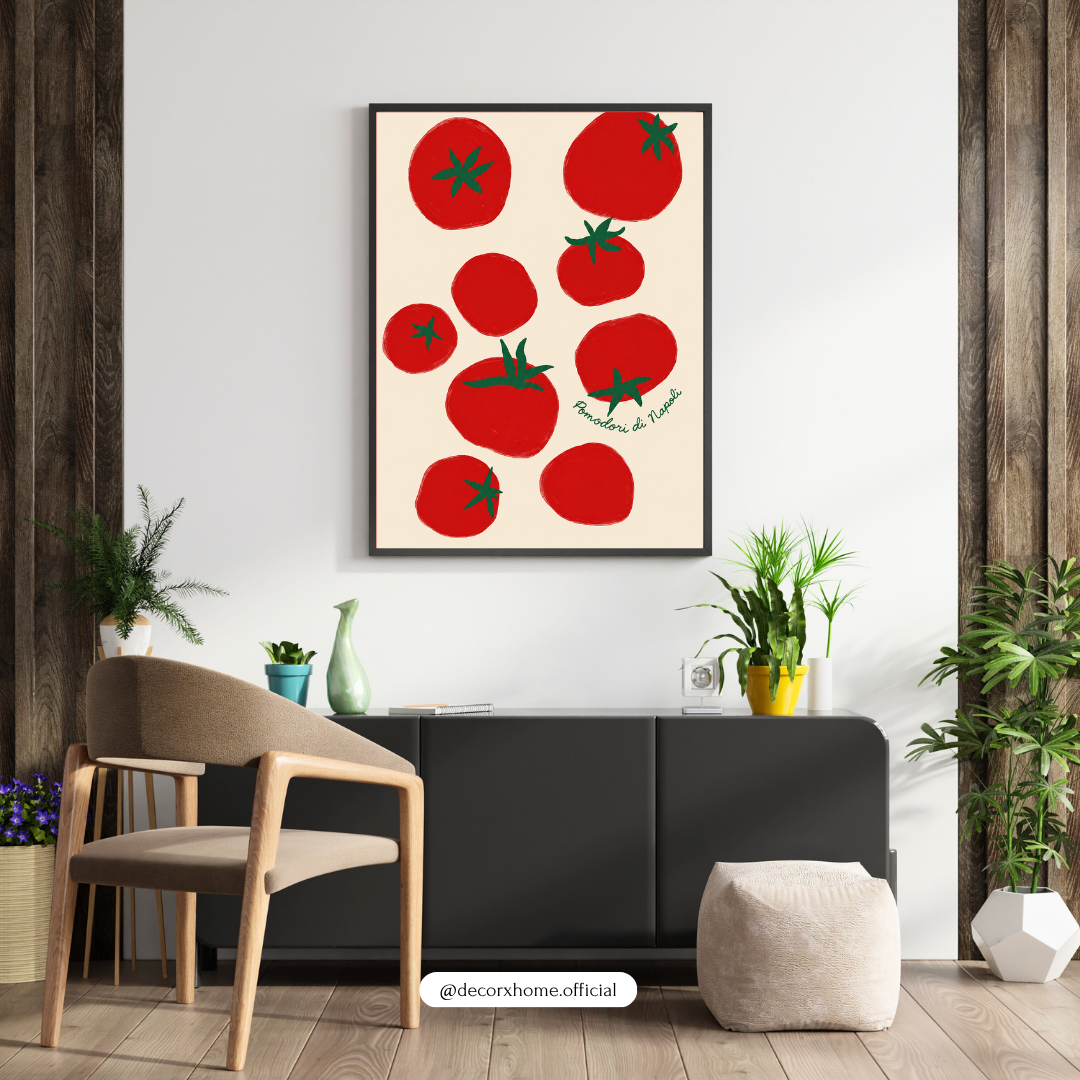 Pomodoro Art Print – Modern Tomato Kitchen Wall Art Poster | DecorxHome