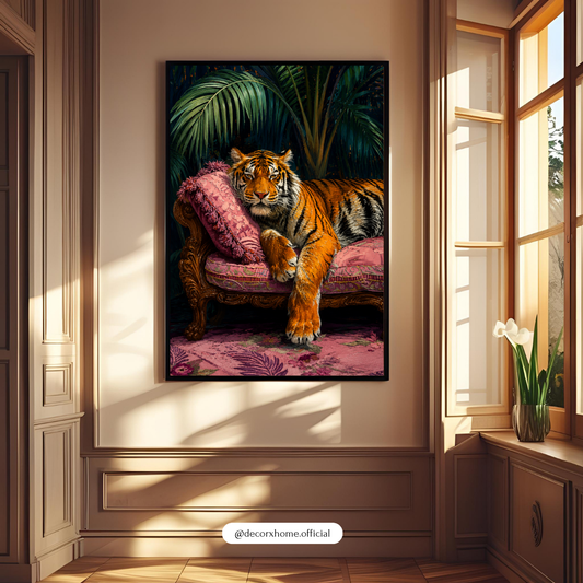 DecorexHome Royal Tiger Lounge Vintage Wall Art Poster