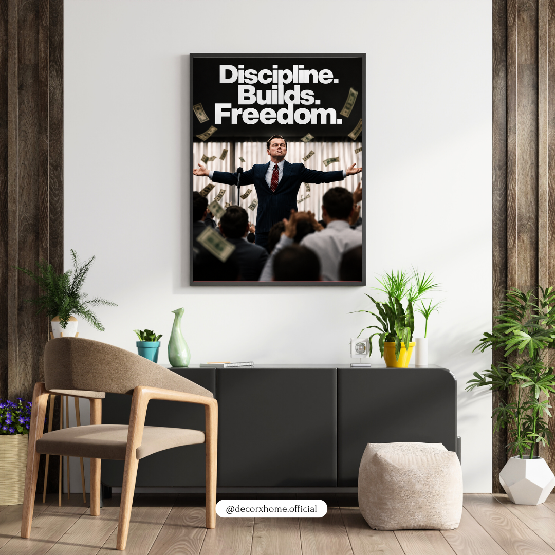 Discipline Builds Freedom – Motivational Money & Success Poster | Decorexhome