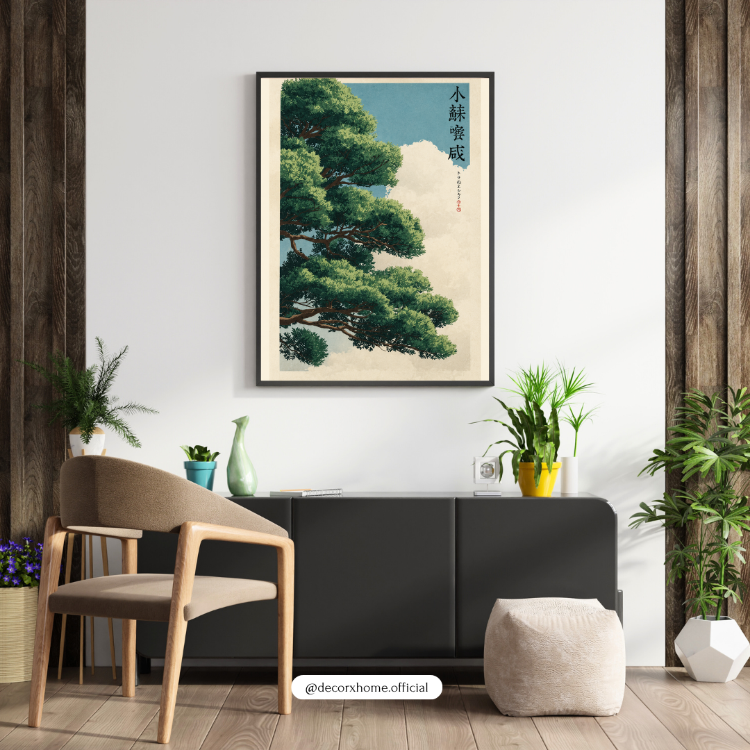 Japanese Pine Tree Wall Art – Japanese Minimalist Nature Poster