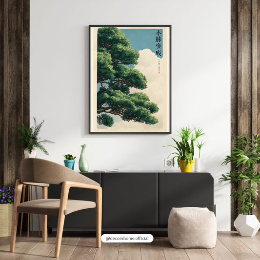 Japanese Pine Tree Wall Art – Japanese Minimalist Nature Poster
