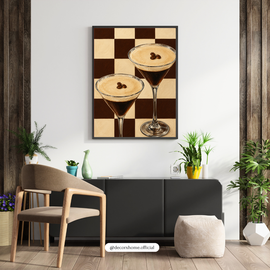 Espresso Martini Aesthetic – Modern Cocktail Wall Art Poster | DecorxHome