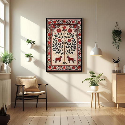 Tree of Life with Sacred Cows – Traditional & Cultural Poster 🌳🐂