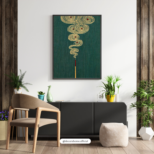 Abstract Incense Smoke Art Poster – Zen Minimalist Meditation Wall Art | Decorxhome