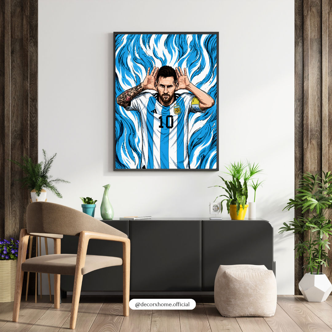 Lionel Messi Argentina Football Wall Art – Iconic #10 Sports Poster