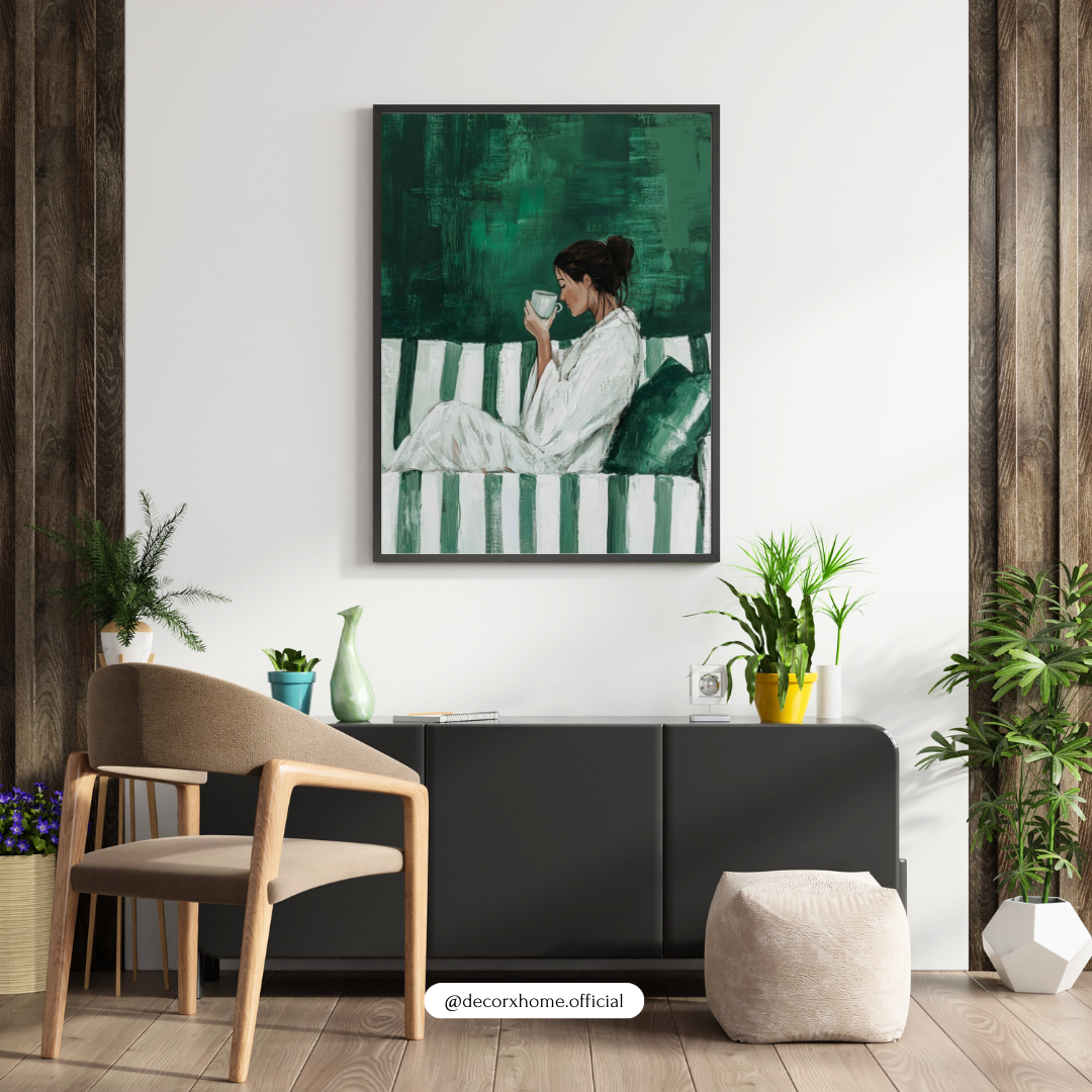 “Quiet Morning” – Aesthetic Woman Art Wall Poster by Decorxhome