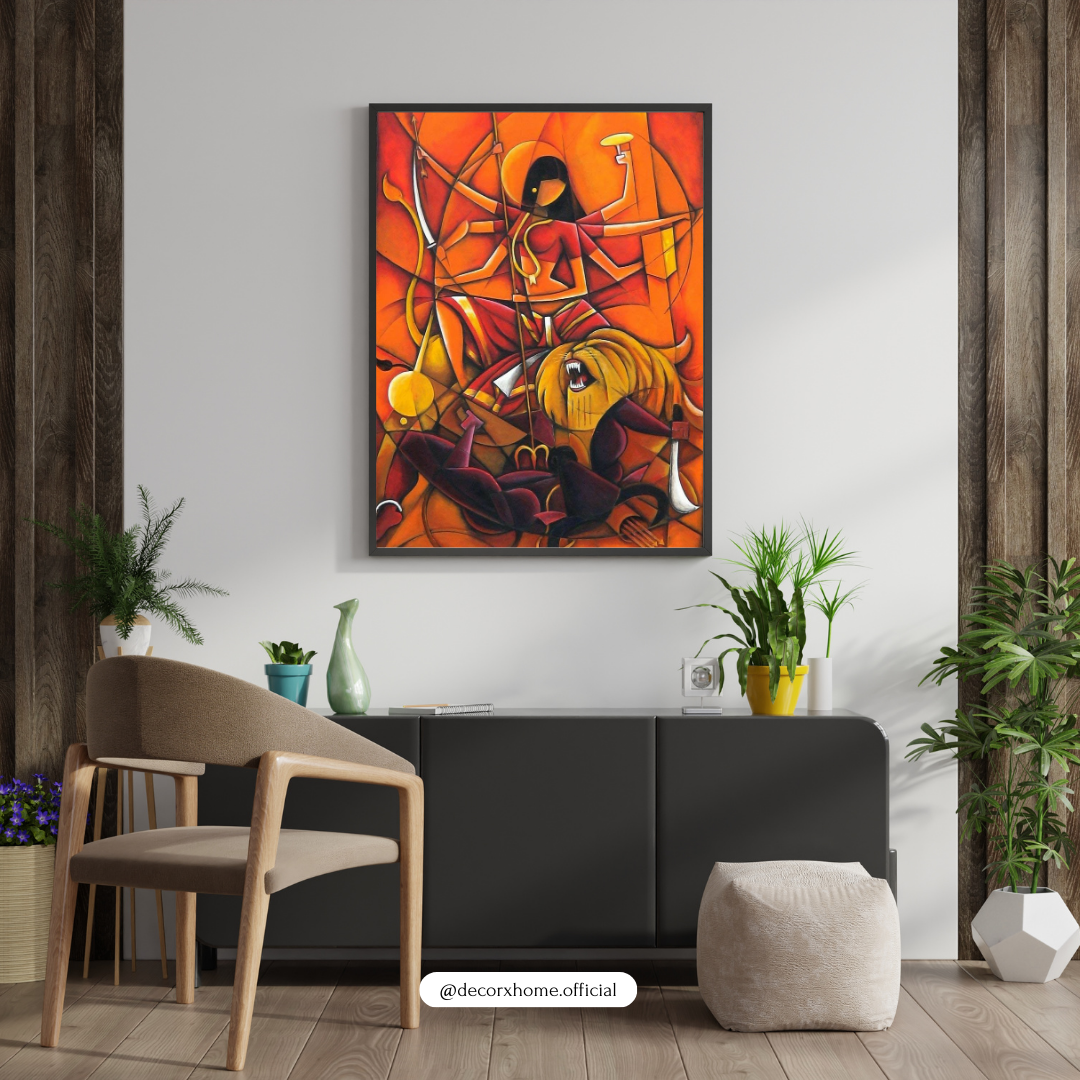 Maa Durga Divine Warrior Spirit – Abstract Strength & Power Wall Poster