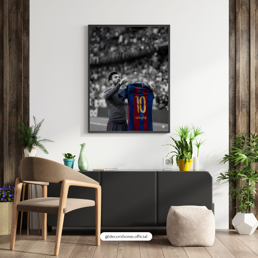 Lionel Messi Football Wall Art – Iconic No. 10 Jersey Poster